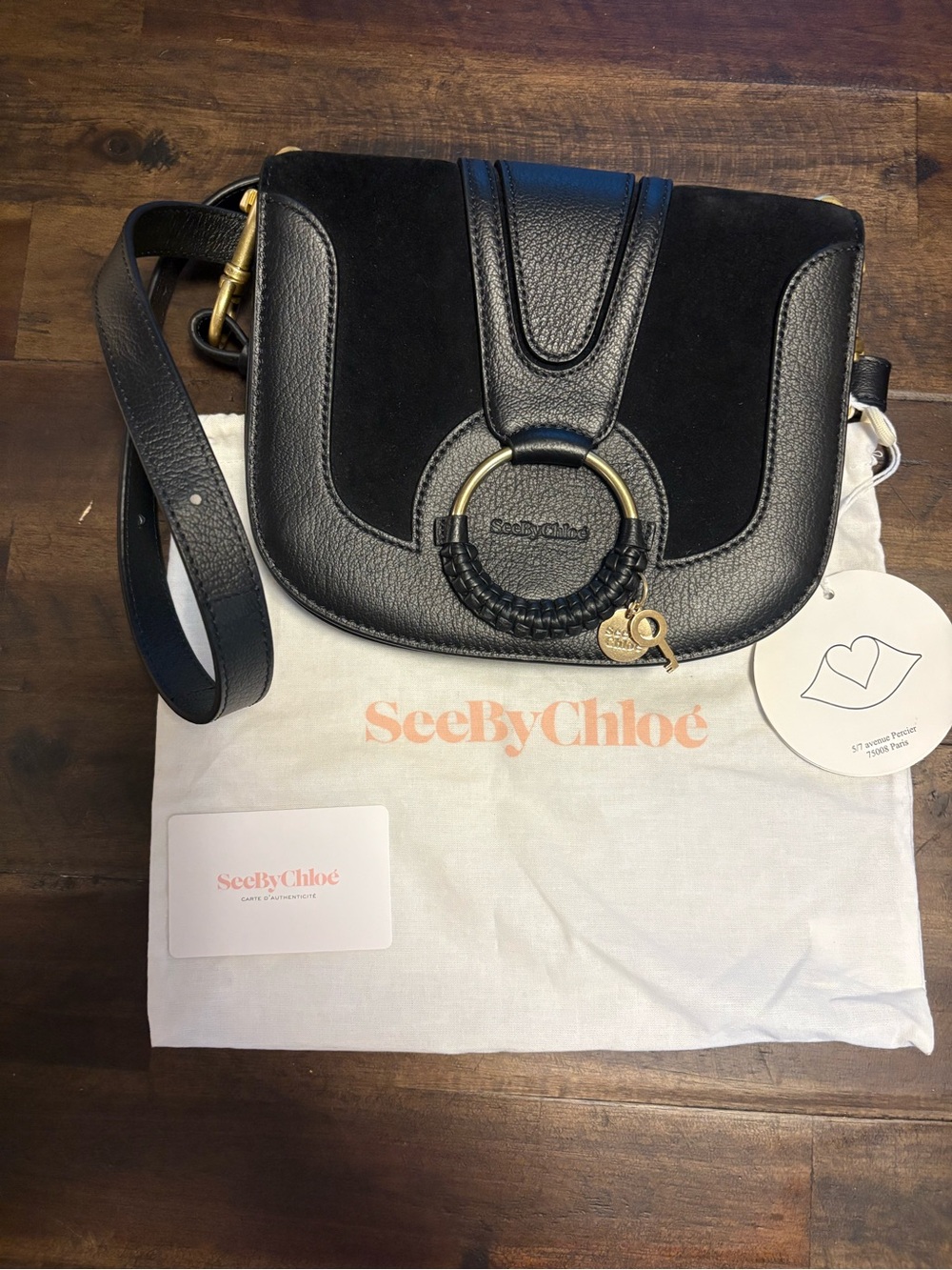 See By Chloรฉ Black Crossbody Shoulder Bag with Gold Hardware. No tags on bag